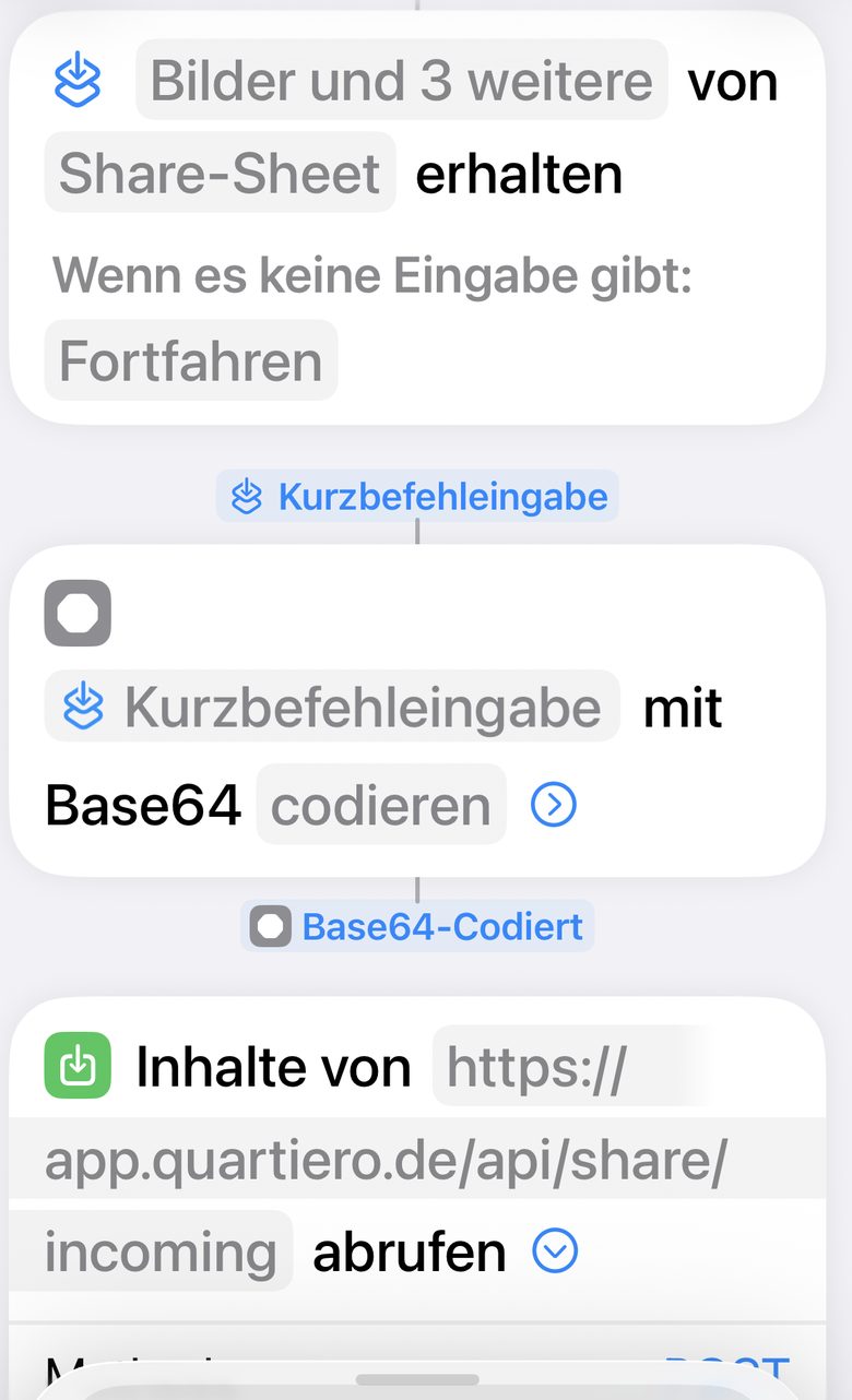 Die drei Aktionen in richtiger Reihenfolge