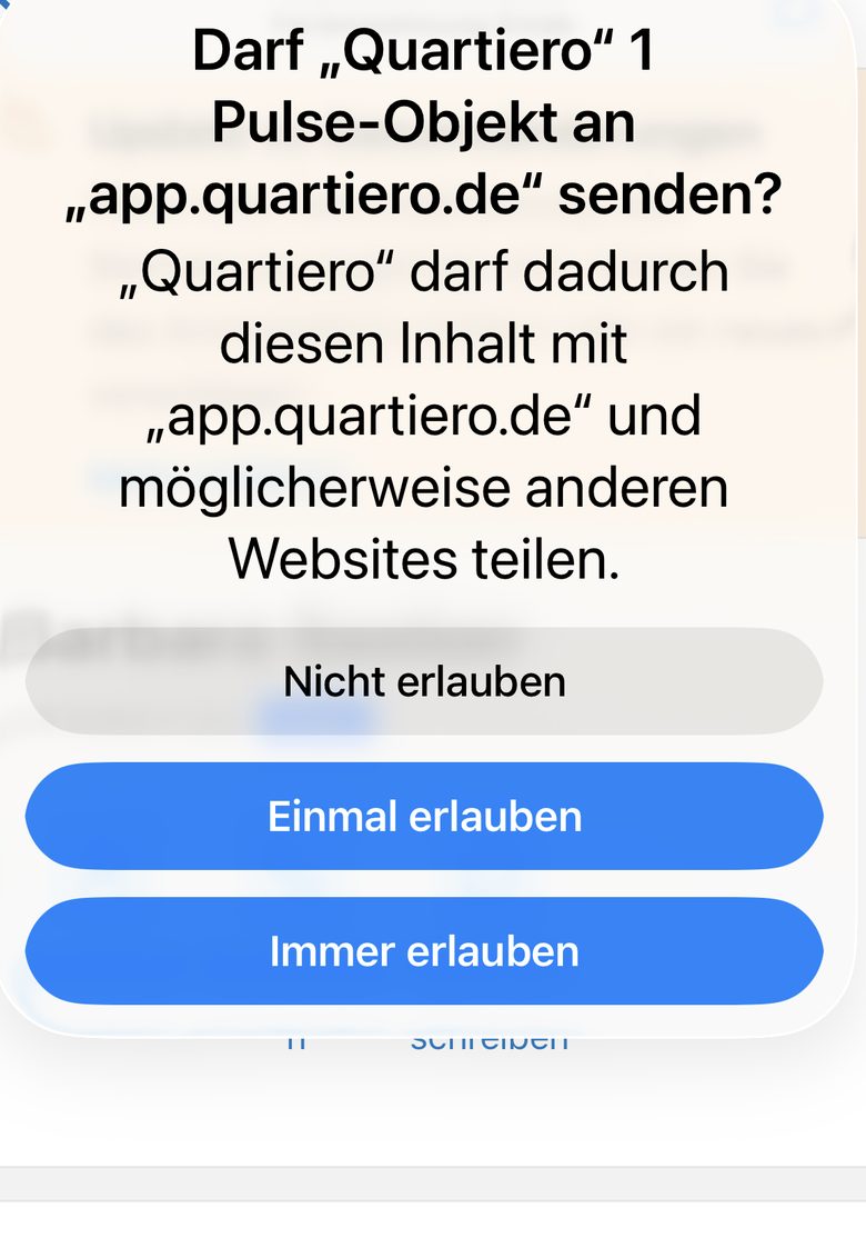 Der Berechtigungsdialog von iOS