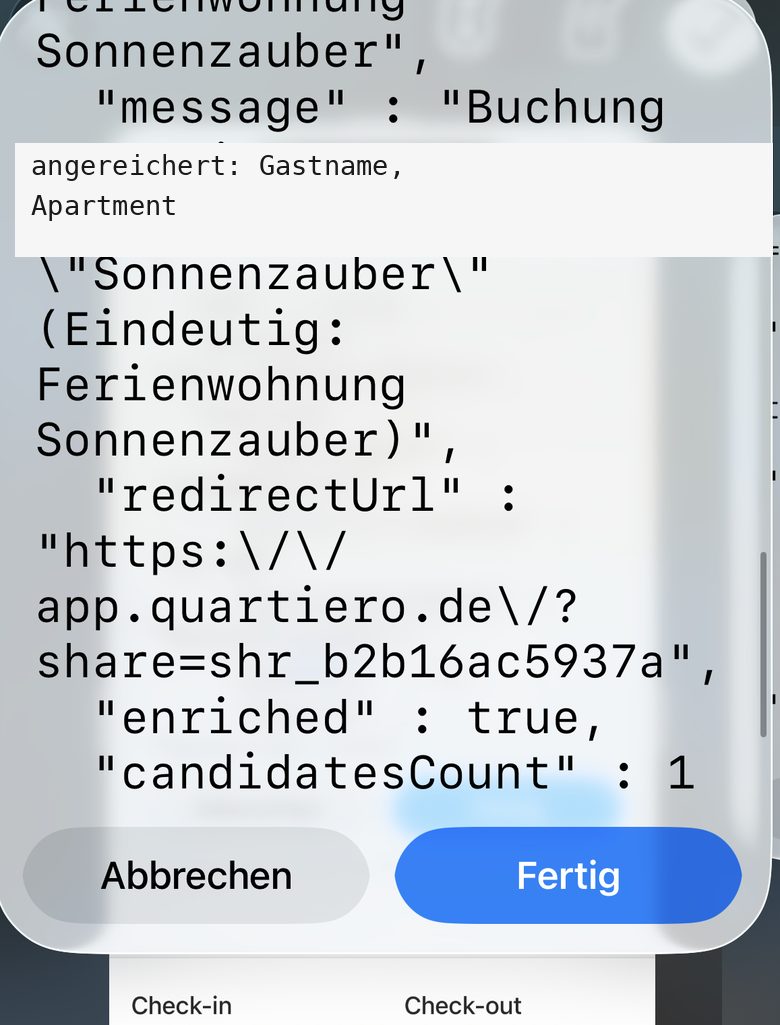 Erfolgsmeldung mit enriched true